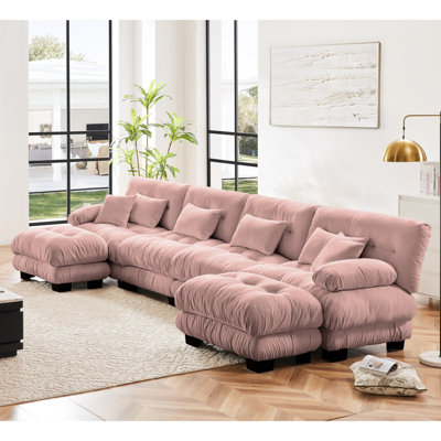Canapé modulaire Free Combination, canapé en U, canapé 4 places avec 2 repose-pieds