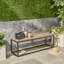 Industrial Wood And Metal Bench-2058835044