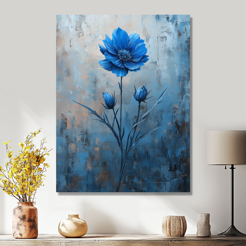 Joshuwa - Cornflowers, décoration murale en métal, reproduction d'art traditionnelle en métal, H 32 po x l 24 po