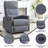 xpiyaer Contemporary Manual Recliner Arm Chair with 360-Degree Swivel and Rocking Function, Classic Gray Fabric-1284302122