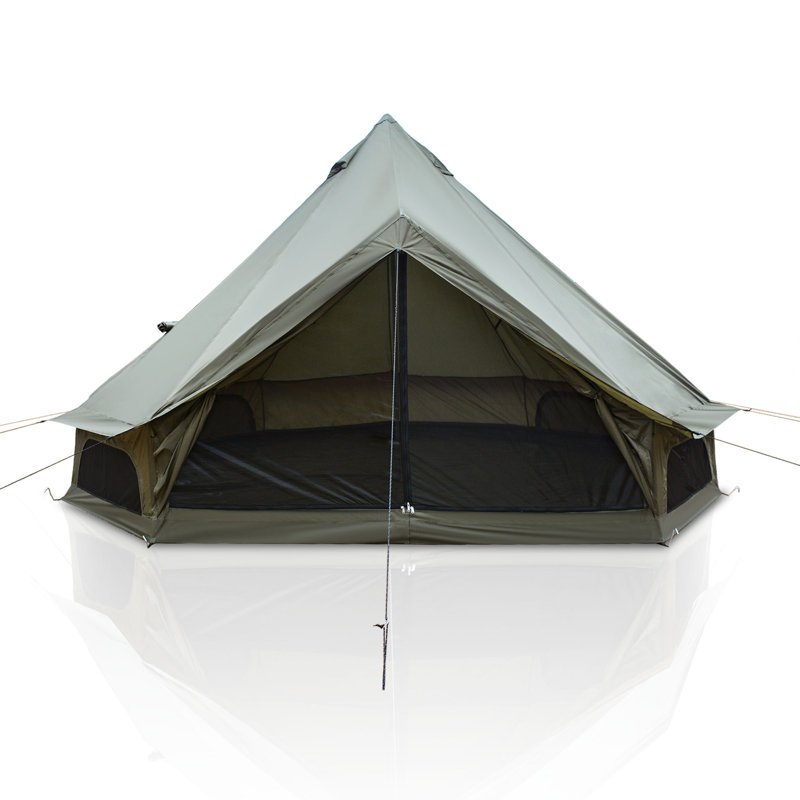 Tente de yourte glamping imperméable avec prise de poêle, Vert