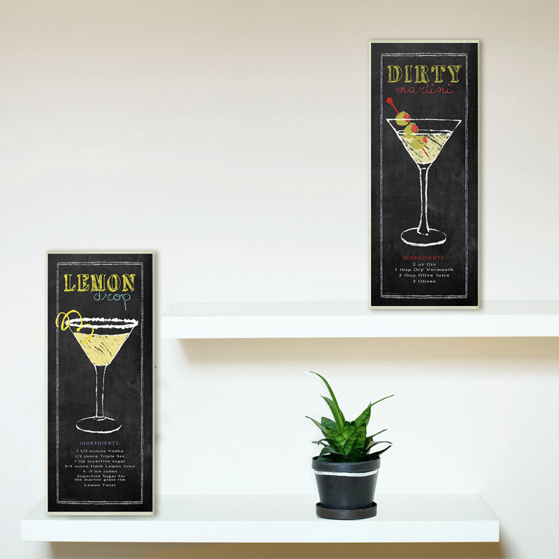 Ensemble de 2 plaques murales Ehme «Lemon Drop and Dirty Martini»