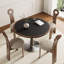 Table de salle à manger ronde noire en bois massif-1446664390