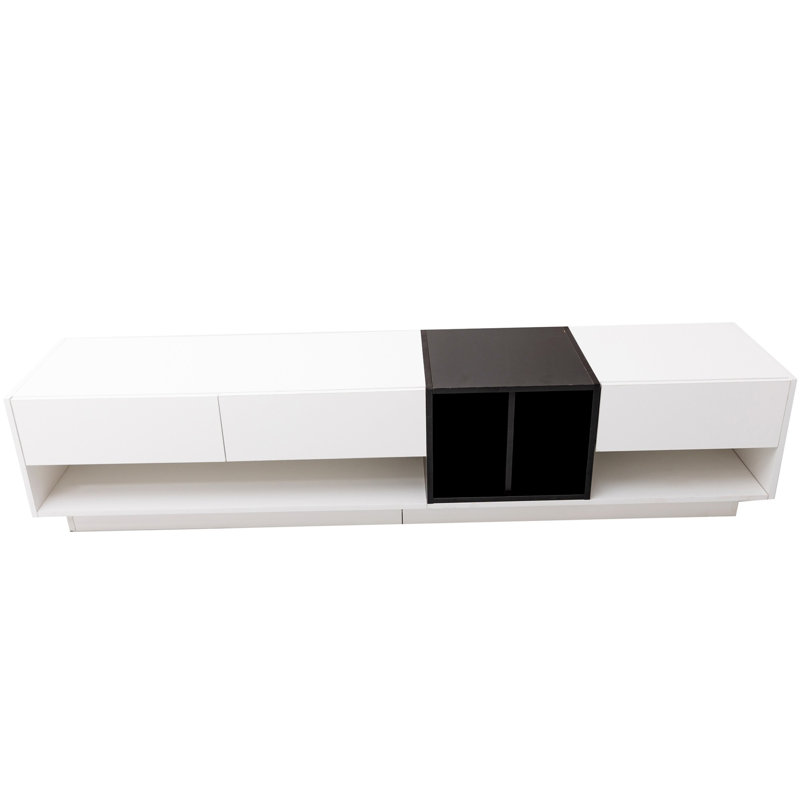 Meuble télé 74,8 po noir et blanc ultrabrillant