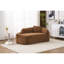 Méridienne courbée à compression avec méridienne intérieure moderne en chenille avec canapé-lit à assise profonde et 1 coussin, canapé-lit pour salon, chambre à coucher, appartement, caramel.-129444914