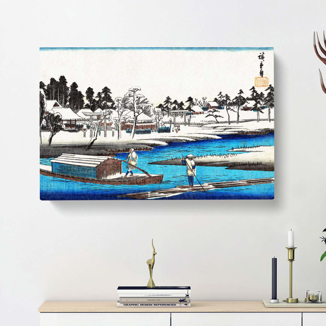 Snow At Massaki by Utagawa Hiroshige - Wrapped Canvas