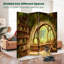 Cloison pliante à 4 panneaux avec paravent Royal Whimsical Treehouse Bibliothèque Sunlit Forest Views-665840833-665840835