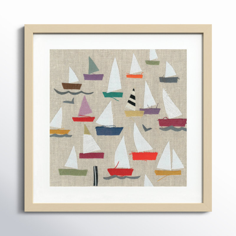 «Montier Plain Sail» encadré sur papier par Jenny Frean, reproduction, H 21 po x l 21 po x P 1 po, Brun