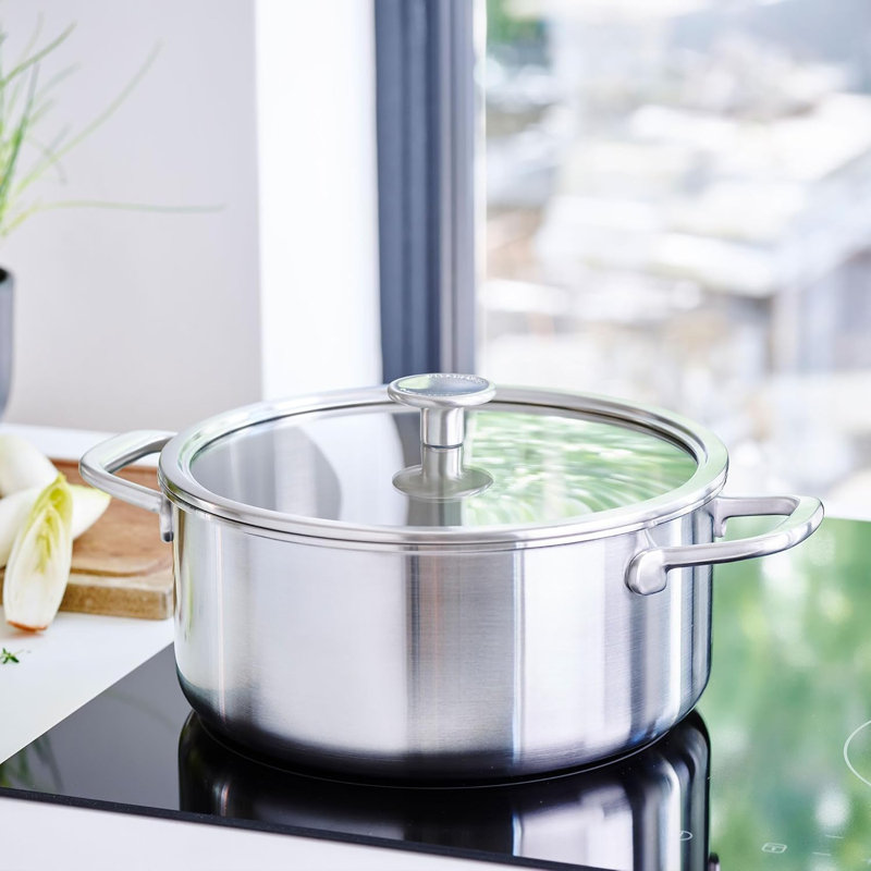 KitchenAid Multi-Ply Stainless Steel Litre Casserole with Lid, 20 cm, 3.11 L