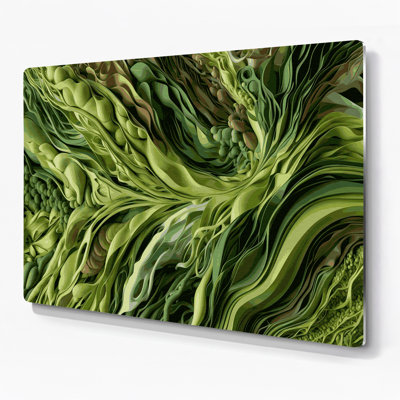 «Biomorphic Abstraction 47», art mural en métal vert