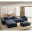 Canapé modulaire en chenille avec repose-pieds et coussins Boneless-344732533