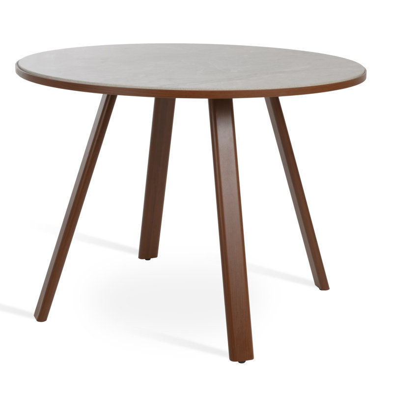 Denver Dining Table, Walnut, Gray, 40" L x 40" W