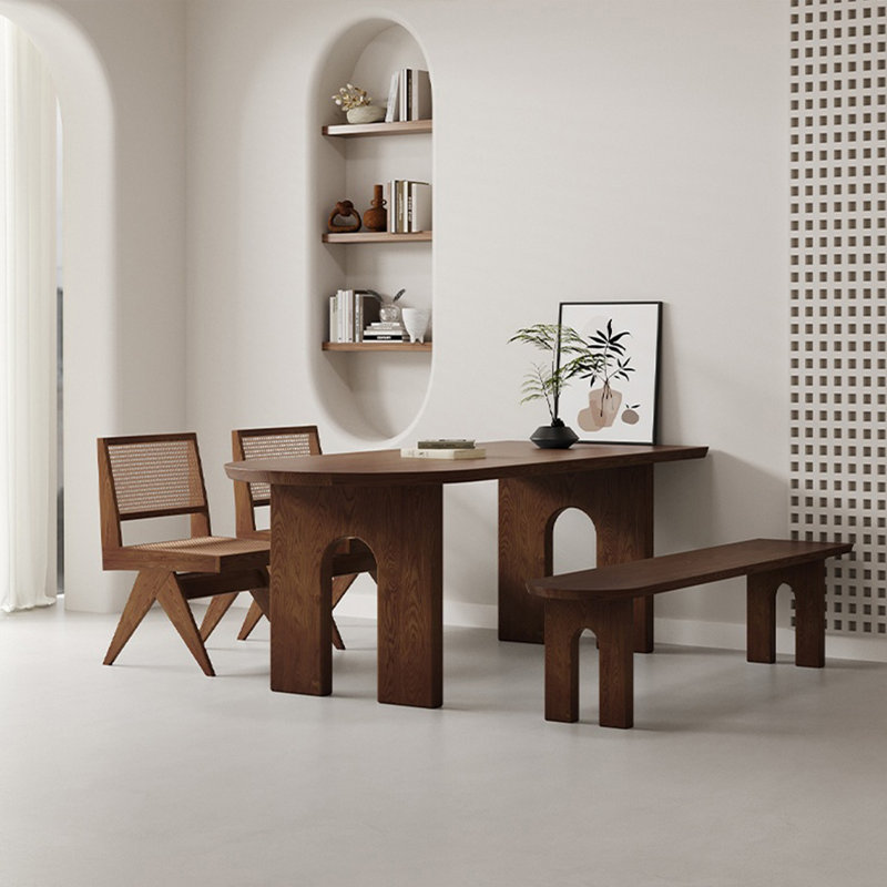 Creative solid wood table set, 29.52"H x 55.11"L x 27.55"W