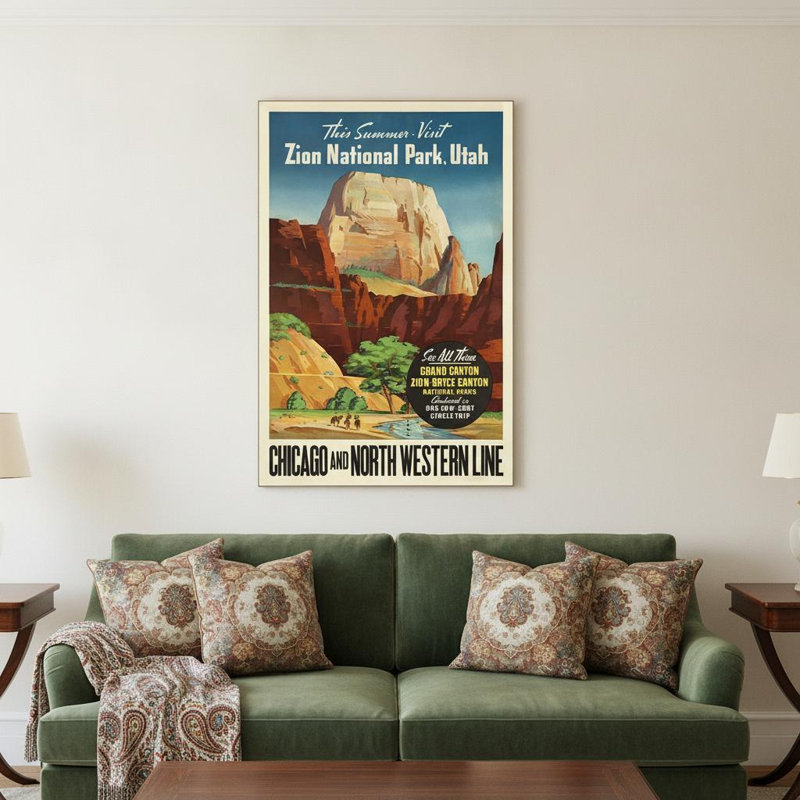Art mural Zion National Utah, H 54 po x l 36 po x P 0,1 po