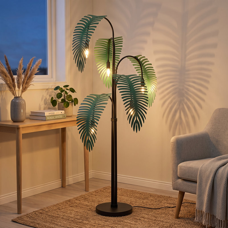 Lampadaire géométrique contemporain Sylvan Leaves à 5 lumières