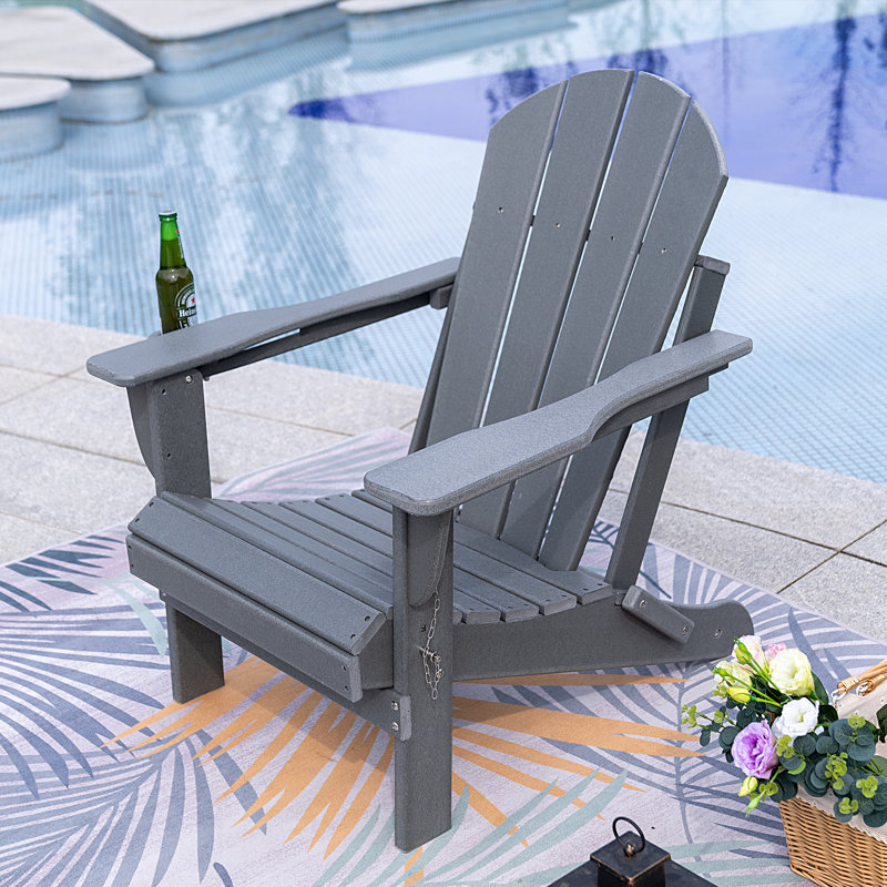 Chaise Adirondack pliante Makan, gris