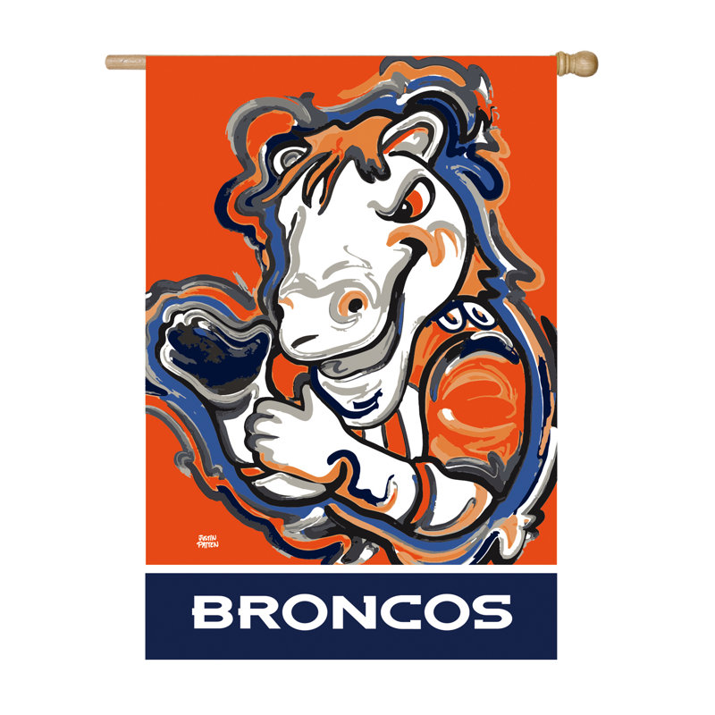 Double Sided 28'' H x 12.5'' W Polyester Garden Flag, Dever Broncos