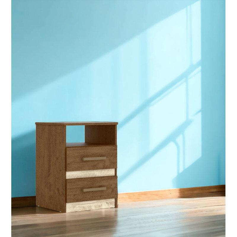 Tables de chevet Apolo - blanc / rose-bleu-lilas Flex, Brun / noisette