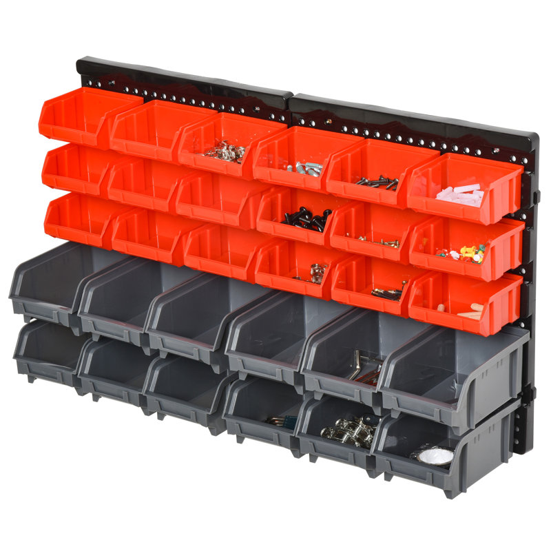 DURHAND 30 Cubbie On-Wall Storage Board Tool Screw Organiser Container
