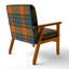 Fauteuil d'appoint rembourré à motif tartan vert et orange Fetullah-384490241-384490244