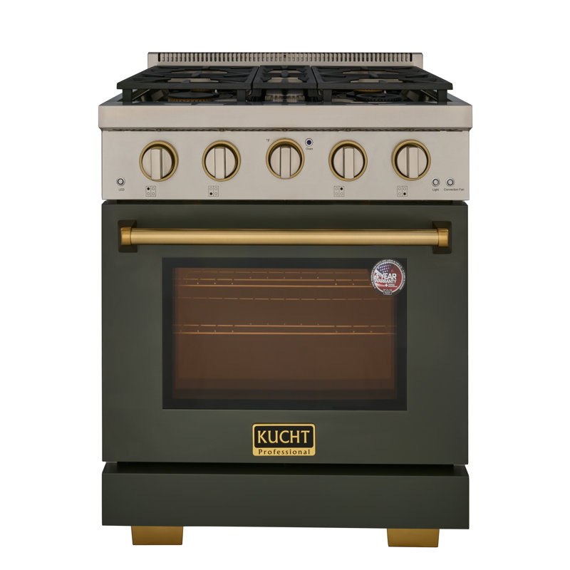 30 in. 4.2 cu. ft. Natural Gas Range and Convection Oven in Light Blue with True Simmer Burners, Natural Gas, Green