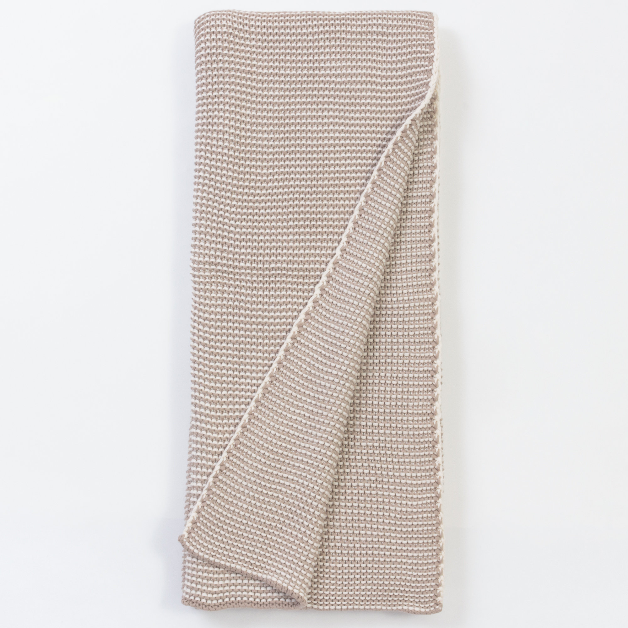 Cohen Cotton Knitted Throw Blanket, Natural
