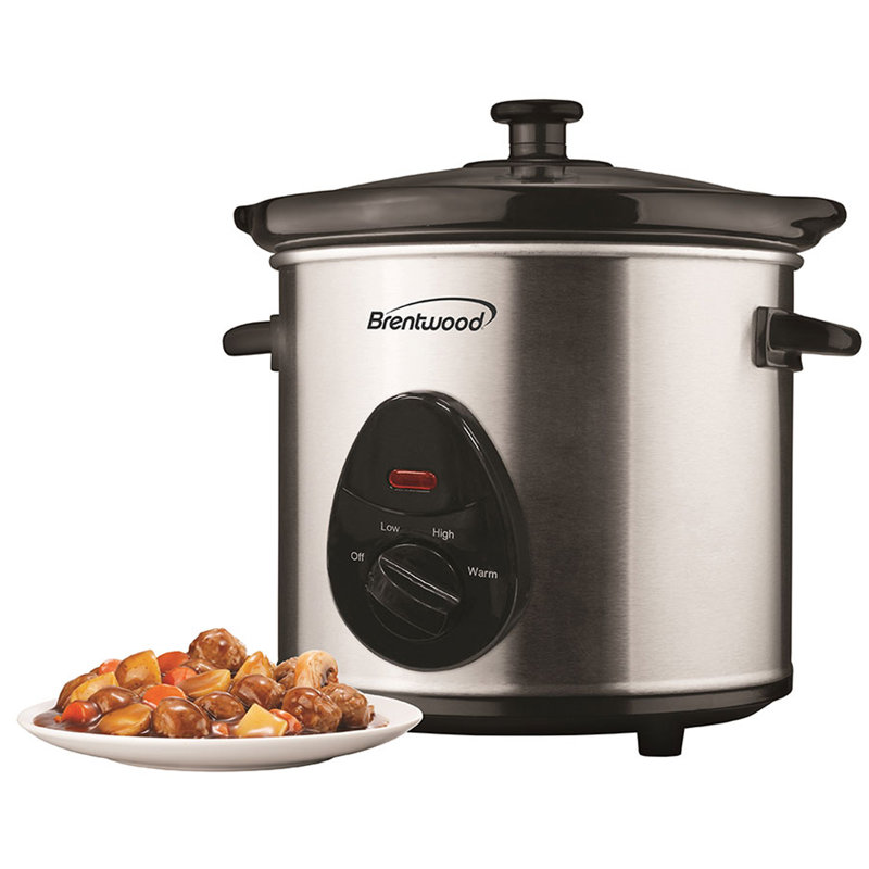 Brentwood 3 Qt Slow Cooker, Black/Silver