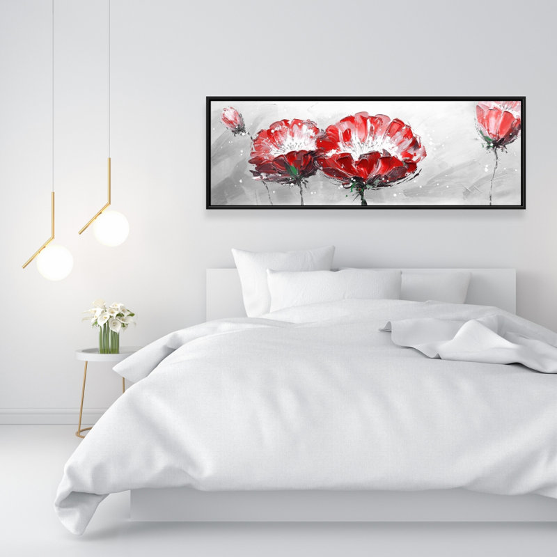 " Two Wild Flowers On Gray Background "