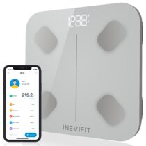 INEVIFIT Body Fat Scale, Highly Accurate Digital Bathroom Body Composition  Analyzer, Measures Weight, Body Fat, Water, Muscle, BMI, Visceral Levels &  Bone Mass for 10 Users. Includes Batteries. Black