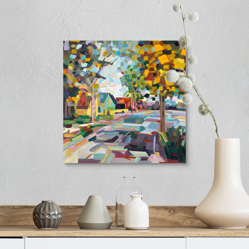 « Fall Neighborhood » par Brooke Borcherding, reproduction d’art sur toile, Toile tendue, H 12 po x l 12 po x 1,25 po