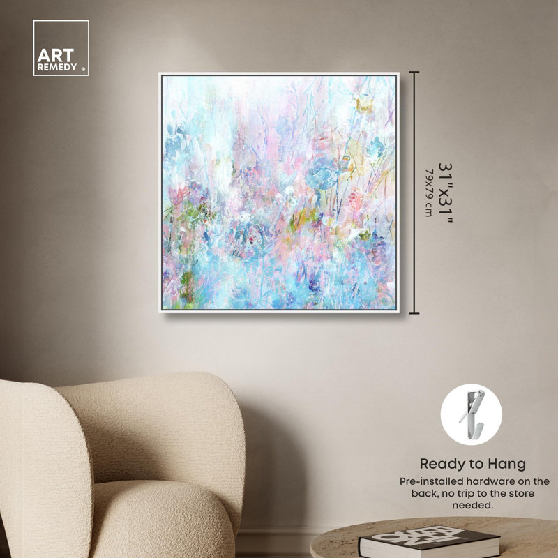 «Doll Memories - Summer Flora», reproduction murale sur toile par Art Remedy, cadre blanc, 30 x 30, H 31 po x l 31 po