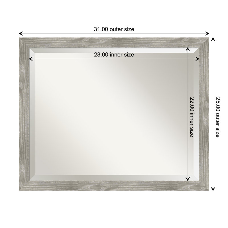 Miroir d'appoint Kittery, H 25 po x l 31 po