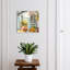 Key cabinet for wall, Opens to the left, 30x30x5, White, Seaside view with lemons and flowers, 