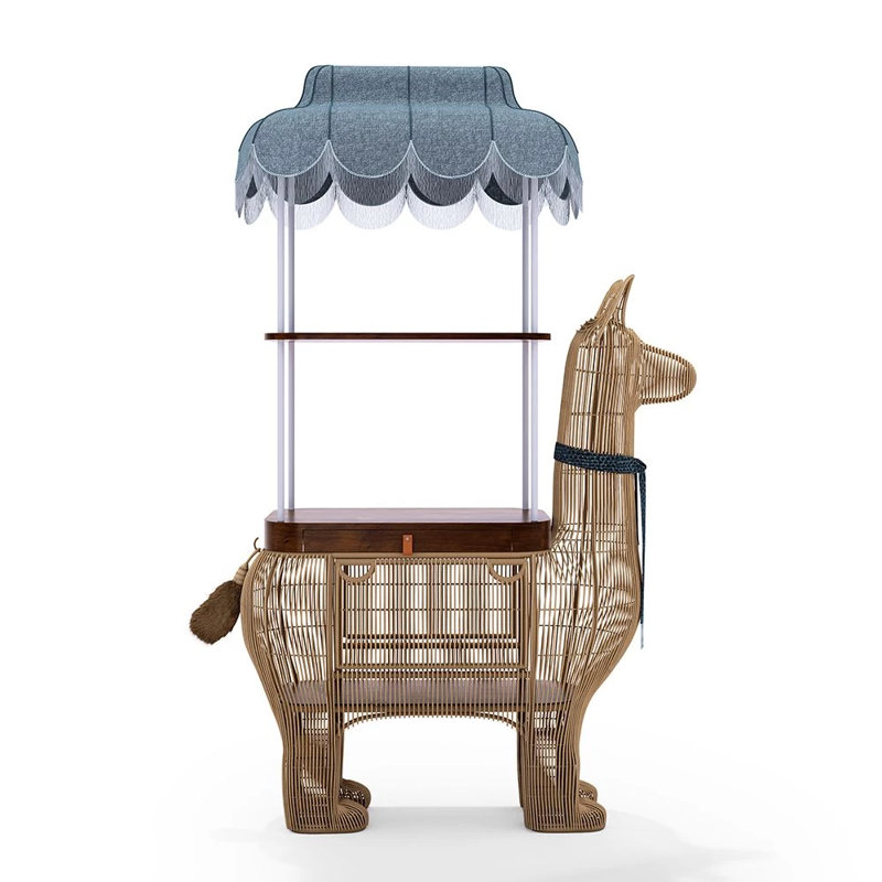 Llama Bar Cabinet, Gray