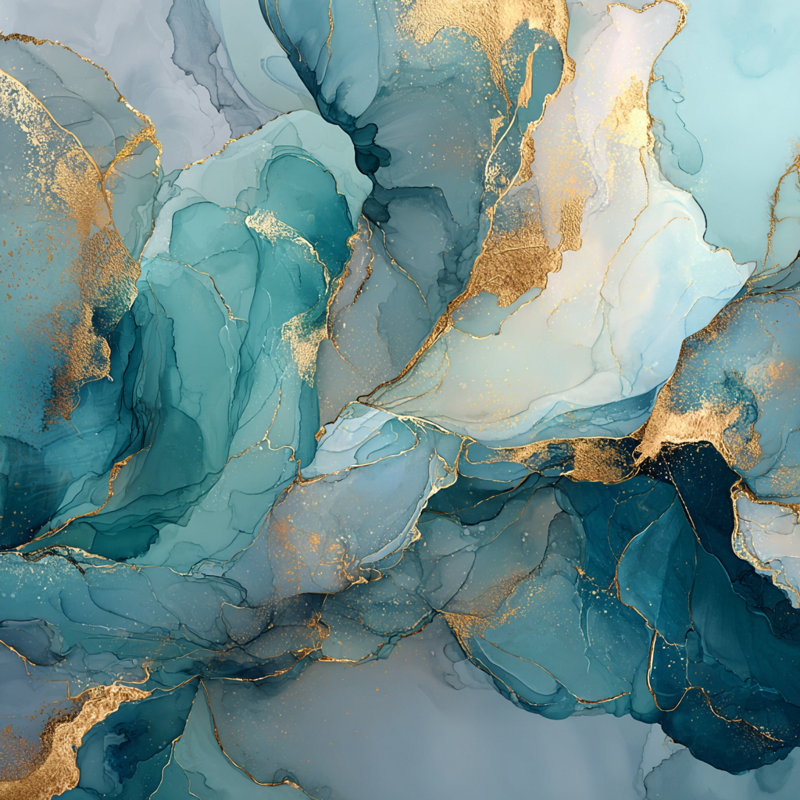 Art mural sur toile turquoise