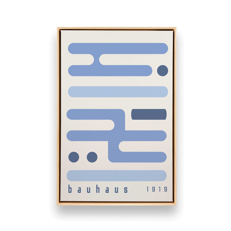 "Blue Bauhaus Minimalist Circuitry I", reproduction sur toile, H 12,75 po x l 8,75 po, Érable américain
