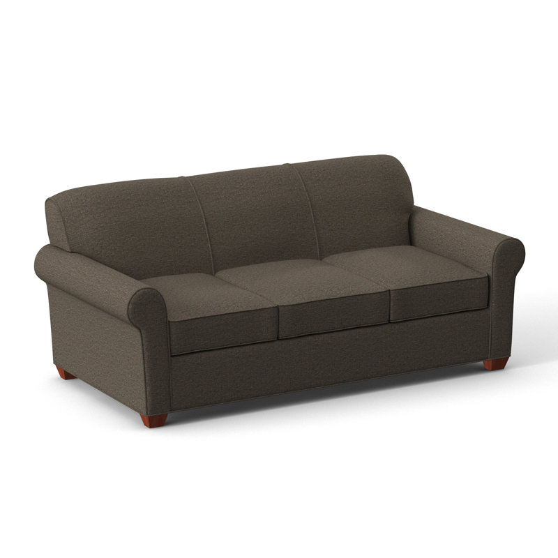 Finn 83" Rolled Arm Sofa Bed with Reversible Cushions, BM Cherry, Elliot Caribou, Innerspring