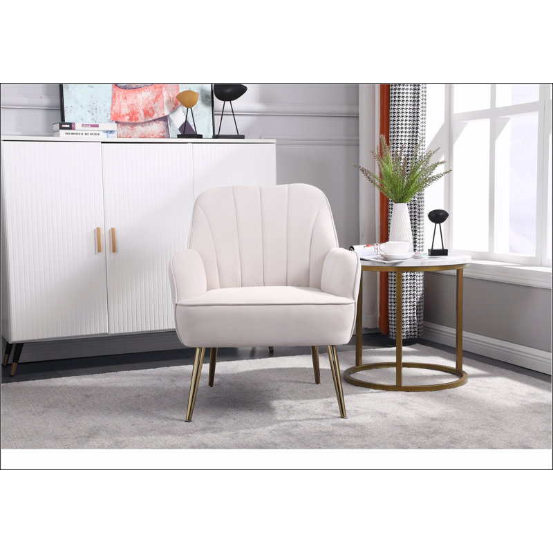 Fauteuil en sherpa moderne Mid-Century