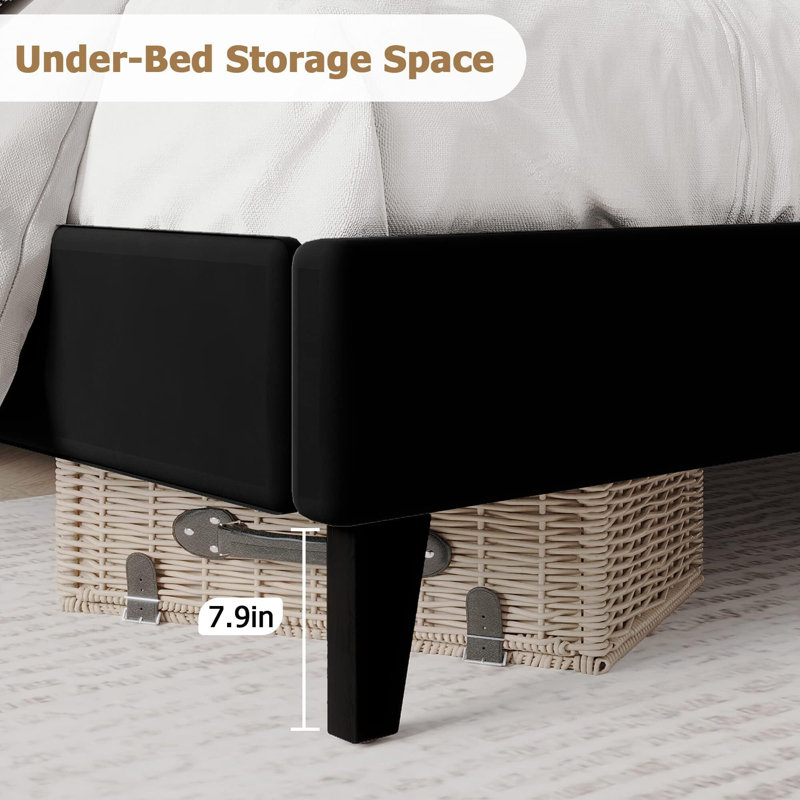 Gytle Wingback Bed, Black, King