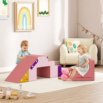 Blocs d'escalade en mousse pour tout-petits, 2 pièces en mousse souple, rose