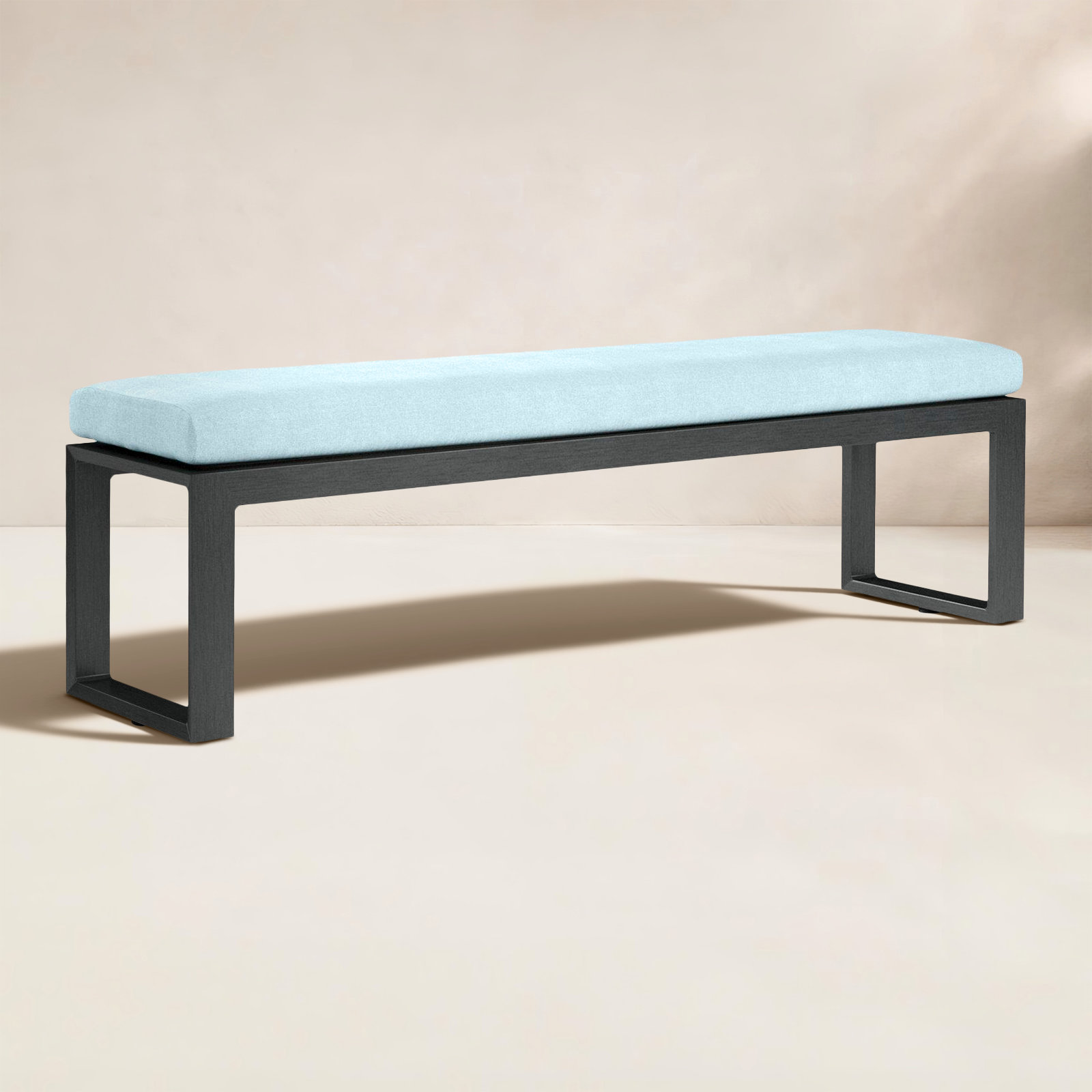 Georgie 72.01'' Aluminum Outdoor Bench, Canvas Skyline Sunbrella®