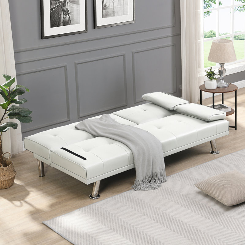 Futon canapé-lit simple chaise lit salon chaise longue, Argent