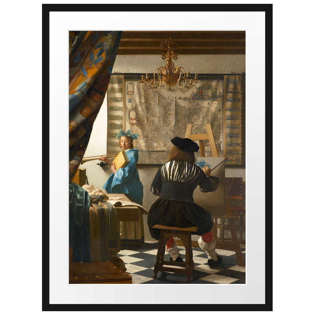 Gerahmter Kunstdruck The Allegory von Johannes Vermeer