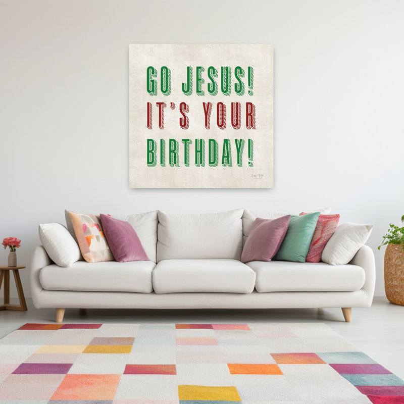 «Go Jesus», art contemporain abstrait fantaisiste, H 48 po x l 48 po