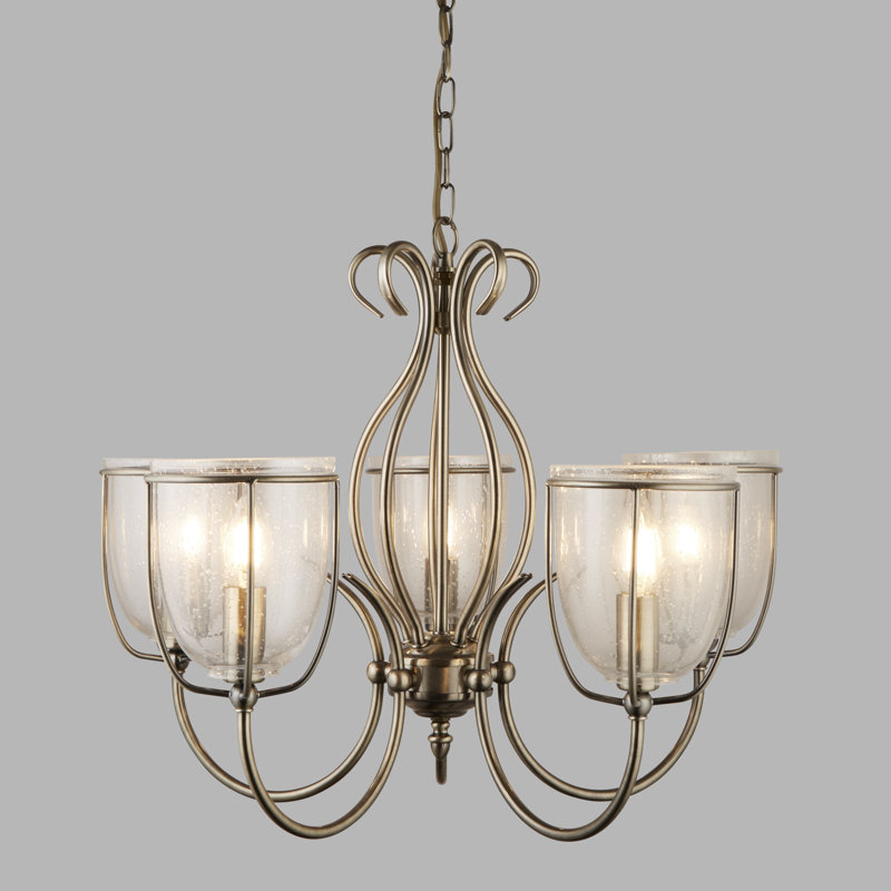 Lustre traditionnel à 5 lumières avec abat-jour, H 17,3 po x l 20,5 po x P 20,5 po