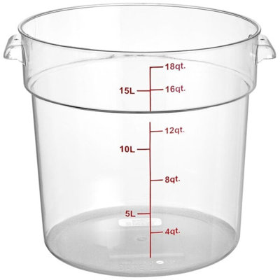 Choix 4 pintes Contenant alimentaire transparent en polycarbonate rond et couvercle - Paquet de 12, homologué NSF, lavable au lave-vaisselle, empilable