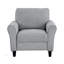 Chaise moderne 1 pièce avec tissu texturé, accoudoirs arrondis et coussin attaché pour un mobilier de salon transitionnel confortable-840070777