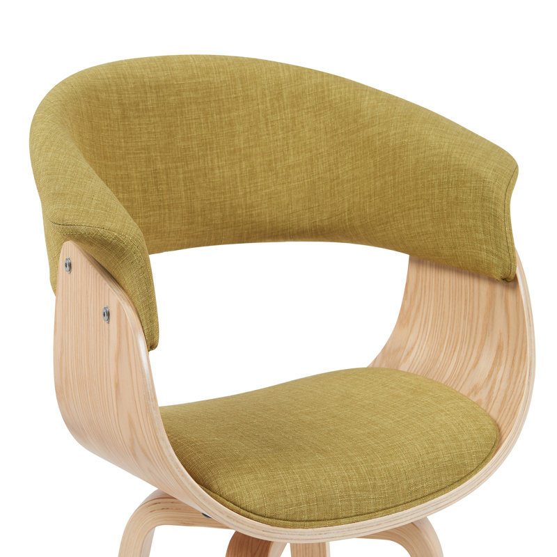 Krystyna Mid-Century Upholstered Dining Chair, Green, Oak Wood