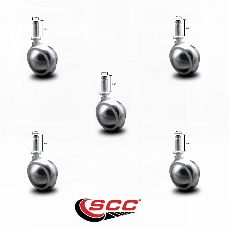 Grip Ring Stem Caster, Bright Chrome
