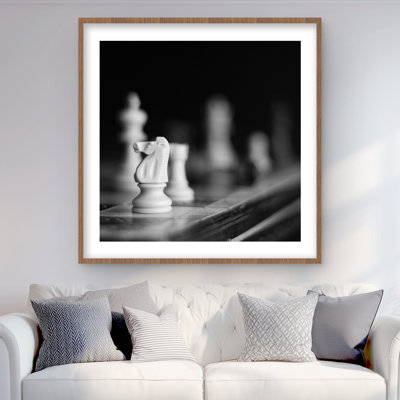Jeu d'échecs monochromes - impression encadrée